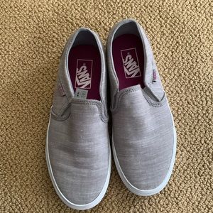 Women’s Grey Vans slip on shoes 7.5